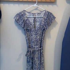 Ruffle sleeve, floral jumpsuit